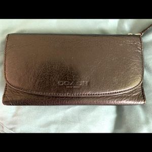 Black leather coach wallet